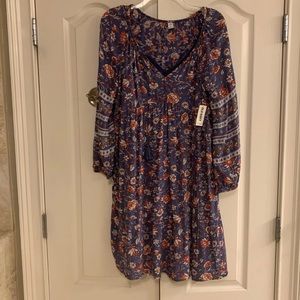 Brand new Old Navy dress. Blue, cream and orange.
